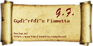 Gyárfás Fiametta névjegykártya